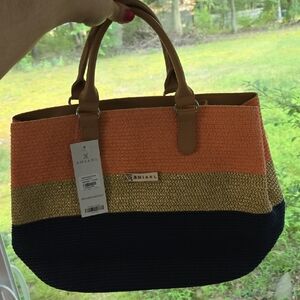 NWT Amiani Women's Tote Bag in Orange, Gold, and Black